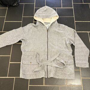 Coldwater Creek Grey jacket with fleece lined hood, Size 1X (18)